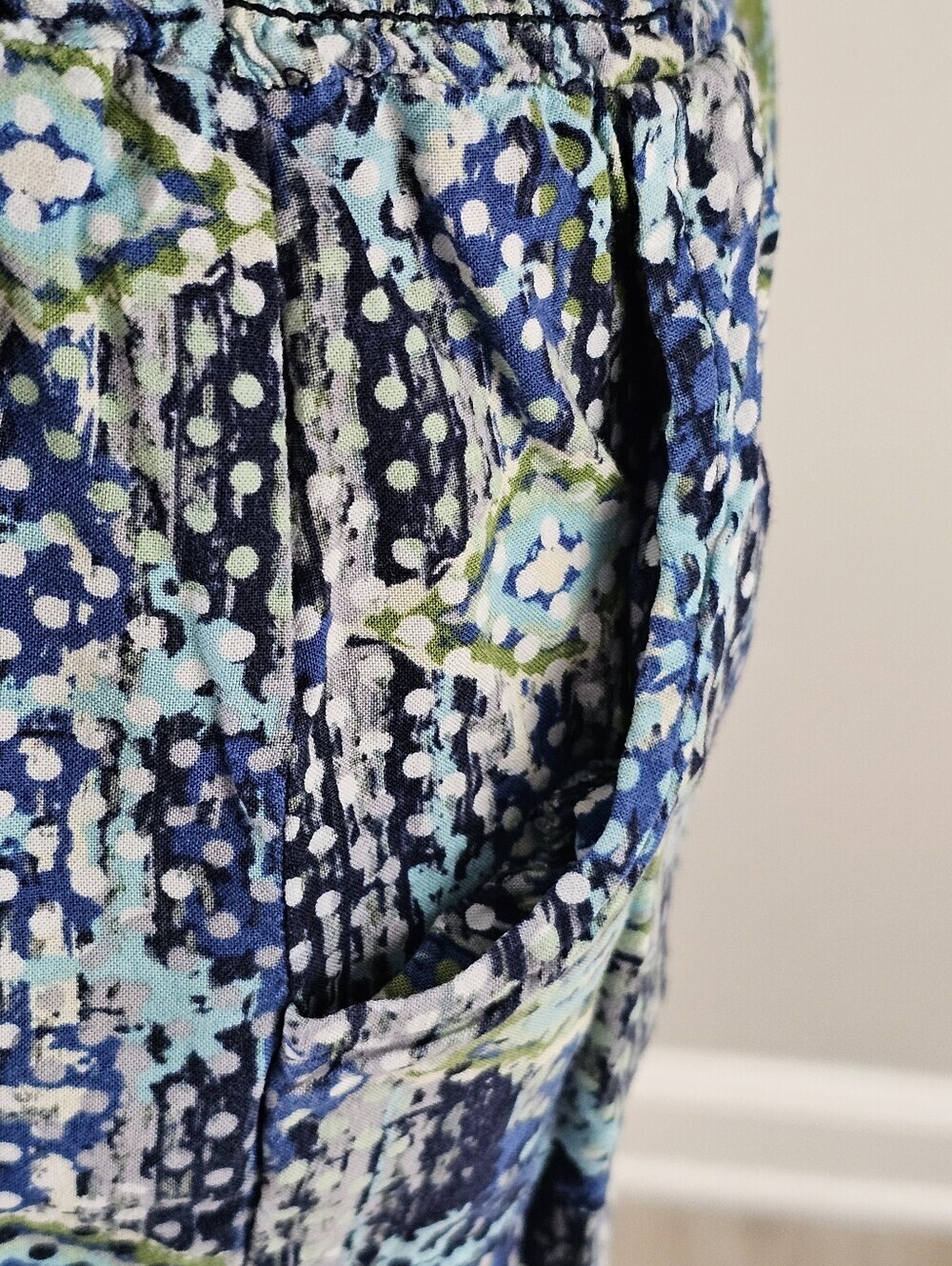 Strapless Blue Tribal Print Romper Size Medium Boho - Picture 3 of 4